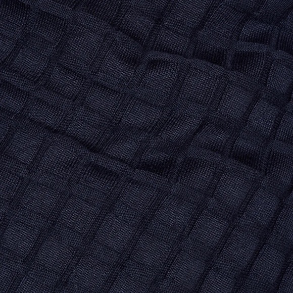 G-Star Raw Dark Blue Turtleneck Sweater with Textured Pattern - Picture 3 of 7